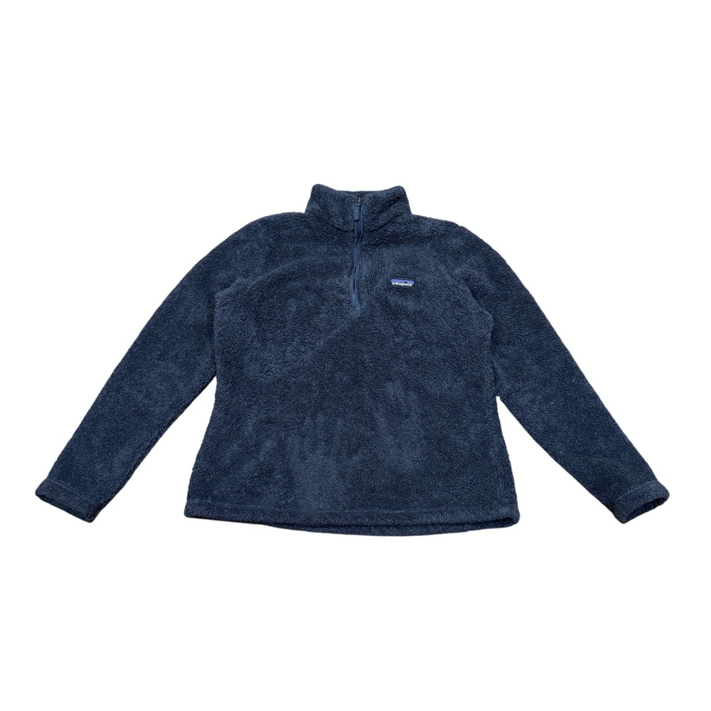 Patagonia Women Los Gatos Quarter Zip Fleece Pullover Navy Blue Large L Gorpcore